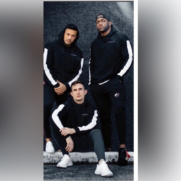 Alphalete Black Stripe Hoodie Pullover Hoodie Sweatshirt Athleisure Gym Men’s S - Picture 14 of 15